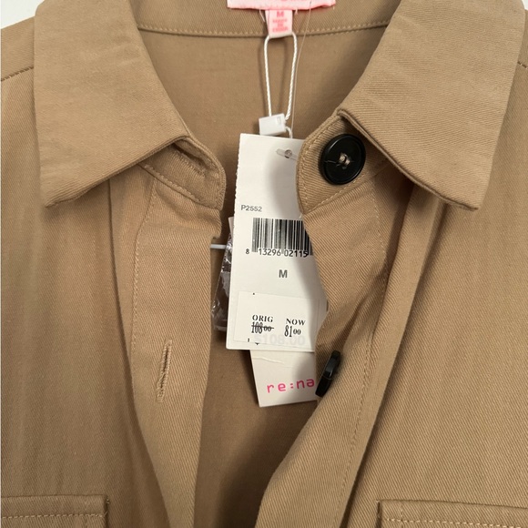 Renamed Jumpsuit Army Button Down Utility Collard Ankle Tie Waist Size Medium - Picture 3 of 4